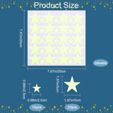 Globleland Star Fluorescent PVC Wall Stickers, Self-adhesive Glow in the Dark Decals, for Kids' Room Wall Decorations, Green Yellow, 200x200x0.4mm, Stickers: 25x25mm & 50x50mm, 35pcs/sheet