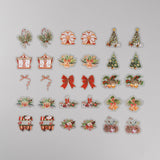 Globleland 30Pcs 15 Styles Christmas Theme PET Self Adhesive Stickers, Waterproof Decals, for Party Decorative Presents, Christmas Themed Pattern, 28~50x33~47x0.1mm, 2pcs/style