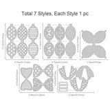Globleland Carbon Steel Cutting Dies Stencils, for DIY Scrapbooking, Photo Album, Decorative Embossing Paper Card, Stainless Steel Color, Bowknot Pattern, 95~121x107~133x0.8mm, 5pcs/set