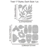 Globleland Bohemia Style Carbon Steel Cutting Dies Stencils, for DIY Scrapbooking, Photo Album, Decorative Embossing Paper Card, Stainless Steel Color, Vase Pattern, 83~151x86~105x0.8mm, 2pcs/set