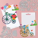 Globleland Vintage Theme Carbon Steel Cutting Dies Stencils, for DIY Scrapbooking, Photo Album, Decorative Embossing Paper Card, Stainless Steel Color, Bicycle, 100~101x106~139x0.8mm, 2pcs/set
