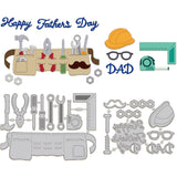Father's Day Theme Tool Cutting Dies, 2pcs/set