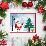 Globleland Carbon Steel Cutting Dies Stencils, for DIY Scrapbooking, Photo Album, Decorative Embossing Paper Card, Matte Platinum Color, Santa Claus & Christmas Tree, Christmas Themed Pattern, 11.6~11.8x10.2~11x0.09cm, 2pcs/set