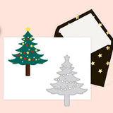 Globleland Carbon Steel Cutting Dies Stencils, for DIY Scrapbooking, Photo Album, Decorative Embossing Paper Card, Matte Platinum Color, Santa Claus & Christmas Tree, Christmas Themed Pattern, 11.6~11.8x10.2~11x0.09cm, 2pcs/set