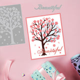 Globleland 2Pcs 2 Styles Carbon Steel Cutting Dies Stencils, for DIY Scrapbooking, Photo Album, Decorative Embossing Paper Card, Stainless Steel Color, Matte Style, Cherry Blossoms, Tree Pattern, 10.1~13.2x9.8~11x0.08cm, 1pc/style