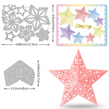 Globleland 2Pcs 2 Styles Carbon Steel Cutting Dies Stencils, for DIY Scrapbooking, Photo Album, Decorative Embossing Paper Card, Stainless Steel Color, Star Pattern, 8~12.4x6.7~9.9x0.08cm, 1pc/style