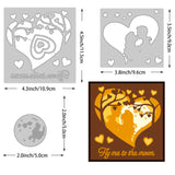 Globleland 3Pcs 3 Styles Love Theme Carbon Steel Cutting Dies Stencils, for DIY Scrapbooking, Photo Album, Decorative Embossing Paper Card, Stainless Steel Color, Moon, Heart Pattern, 5~10.9x5~11.5x0.08cm, 1pc/style