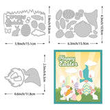 Globleland 3Pcs 3 Styles Carbon Steel Cutting Dies Stencils, for DIY Scrapbooking, Photo Album, Decorative Embossing Paper Card, Stainless Steel Color, Easter Theme Pattern, 6.3~10.9x11.8~15.9x0.08cm, 1pc/style
