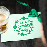 Globleland 2Pcs 2 Styles Saint Patrick's Day Carbon Steel Cutting Dies Stencils, for DIY Scrapbooking, Photo Album, Decorative Embossing Paper Card, Stainless Steel Color, Wreath, Flower Pattern, 8.5~8.6x8.6~8.8x0.08cm, 1pc/style