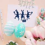 Globleland 2Pcs 2 Styles Dancing Them Carbon Steel Cutting Dies Stencils, for DIY Scrapbooking, Photo Album, Decorative Embossing Paper Card, Stainless Steel Color, Rabbit Pattern, 7.8~11x11.9x0.08cm, 1pc/style