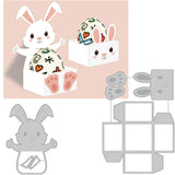 Globleland 2Pcs 2 Styles Carbon Steel Cutting Dies Stencils, for DIY Scrapbooking, Photo Album, Decorative Embossing Paper Card, Rabbit-Shaped Box with Easter