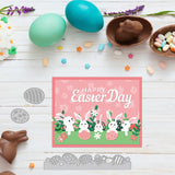 Globleland 2Pcs 2 Styles Carbon Steel Cutting Dies Stencils, for DIY Scrapbooking, Photo Album, Decorative Embossing Paper Card, Stainless Steel Color, Easter Egg & Rabbit & Word Happy Easter Day, Easter Theme Pattern, 3~15.9x10.7~15.1x0.08cm, 1pc/style