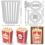 Globleland 2Pcs 2 Styles Carbon Steel Cutting Dies Stencils, for DIY Scrapbooking, Photo Album, Decorative Embossing Paper Card, Stainless Steel Color, Popcorn Case, Box Pattern, 112~152x119~149x0.8mm, 1pc/style