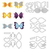 Globleland 4Pcs 4 Styles Carbon Steel Cutting Dies Stencils, for DIY Scrapbooking, Photo Album, Decorative Embossing Paper Card, Stainless Steel Color, Butterfly Pattern, 76~110x106~150x0.8mm