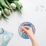 Globleland PVC Window Sticker, for Home Decoration, Square, Ocean Themed Pattern, 16x16x0.03cm, 2pcs/style, 4 styles, 8pcs/set