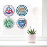 Globleland PVC Window Sticker, for Home Decoration, Square, Nordic Pagan Pattern, 16x16x0.03cm, 2pcs/style, 4 styles, 8pcs/set