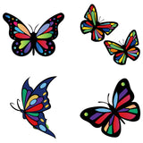 Globleland PVC Window Sticker, for Home Decoration, Square, Butterfly Pattern, 16x16x0.03cm, 2pcs/style, 4 styles, 8pcs/set