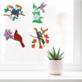 Globleland PVC Window Sticker, for Home Decoration, Square, Bird Pattern, 16x16x0.03cm, 2pcs/style, 4 styles, 8pcs/set