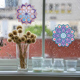 Globleland PVC Window Sticker, for Home Decoration, Square, Flower Pattern, 16x16x0.03cm, 2pcs/style, 4 styles, 8pcs/set