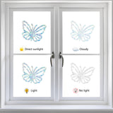 Globleland 16 Sheets 4 Styles Waterproof PVC Colored Laser Stained Window Film Adhesive Static Stickers, Electrostatic Window Stickers, Colorful, Butterfly Pattern, 120mm, 4 sheets/style