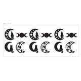 Globleland Waterproof PVC Colored Laser Stained Window Film Static Stickers, Electrostatic Window Stickers, Rectangle with Moon, Cat Pattern, 350x840mm, 12pcs/set