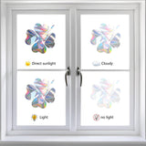 Globleland Waterproof PVC Laser No-Glue Stickers, Static Cling Frosted Rainbow Window Coverings, 3D Sun Blocking, for Glass, Geometric Pattern, 30x22x0.02cm, 3sheets/set