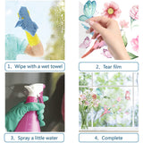 Globleland Waterproof PVC Static Cling Glass Stickers, No Glue, Flower & Bird Pattern, 30x19.7x0.01cm, 9 sheets/set