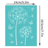 Globleland Self-Adhesive Silk Screen Printing Stencil, for Painting on Wood, DIY Decoration T-Shirt Fabric, Turquoise, Dandelion Pattern, 195x140mm