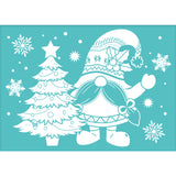 Globleland Self-Adhesive Silk Screen Printing Stencil, for Painting on Wood, DIY Decoration T-Shirt Fabric, Turquoise, Christmas Tree Pattern, 195x140mm