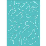 Globleland Self-Adhesive Silk Screen Printing Stencil, for Painting on Wood, DIY Decoration T-Shirt Fabric, Turquoise, Constellation Pattern, 195x140mm