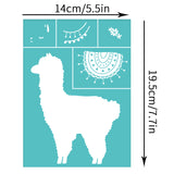 Globleland Self-Adhesive Silk Screen Printing Stencil, for Painting on Wood, DIY Decoration T-Shirt Fabric, Turquoise, Camel Pattern, 195x140mm