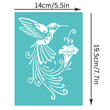 Globleland Self-Adhesive Silk Screen Printing Stencil, for Painting on Wood, DIY Decoration T-Shirt Fabric, Turquoise, Bird Pattern, 195x140mm