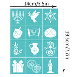 Globleland Self-Adhesive Silk Screen Printing Stencil, for Painting on Wood, DIY Decoration T-Shirt Fabric, Turquoise, Light Pattern, 195x140mm