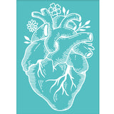 Globleland Self-Adhesive Silk Screen Printing Stencil, for Painting on Wood, DIY Decoration T-Shirt Fabric, Turquoise, Heart Pattern, 195x140mm