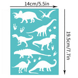 Globleland Self-Adhesive Silk Screen Printing Stencil, for Painting on Wood, DIY Decoration T-Shirt Fabric, Turquoise, Dinosaur Pattern, 195x140mm