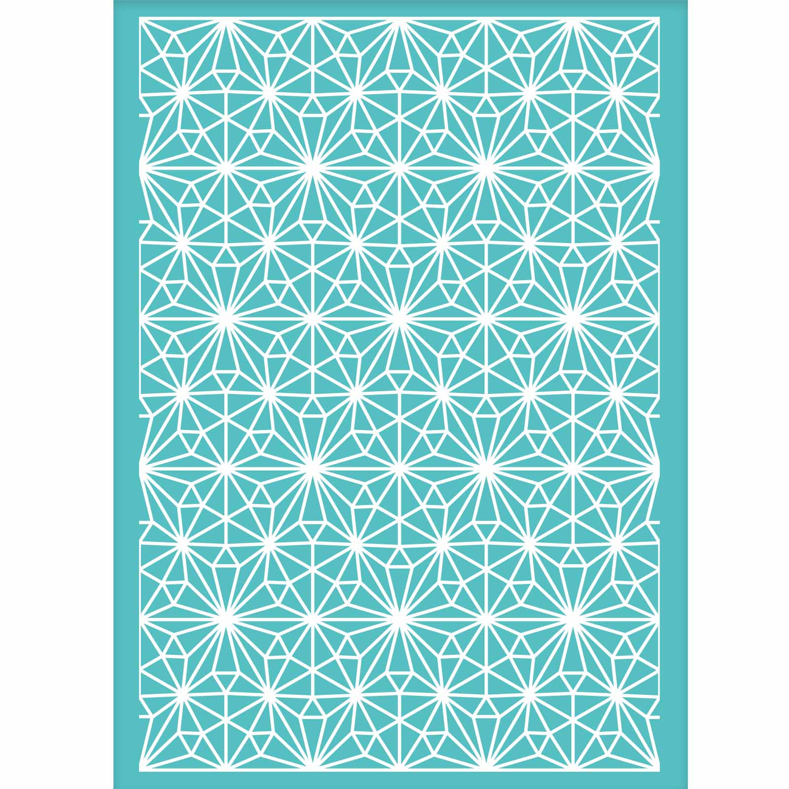 Globleland Self-Adhesive Silk Screen Printing Stencil, for Painting on Wood, DIY Decoration T-Shirt Fabric, Turquoise, Diamond Pattern, 195x140mm