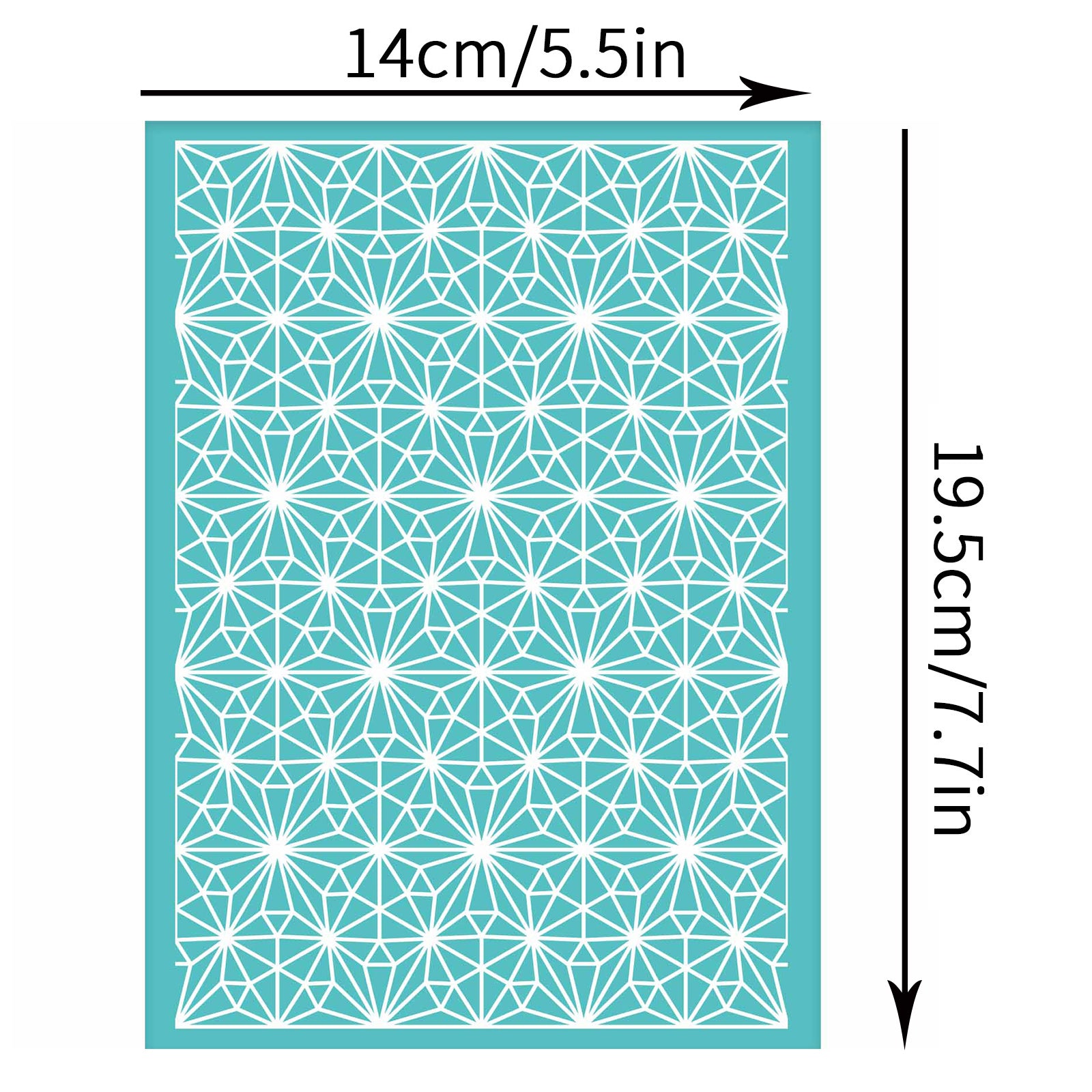 Globleland Self-Adhesive Silk Screen Printing Stencil, for Painting on Wood, DIY Decoration T-Shirt Fabric, Turquoise, Diamond Pattern, 195x140mm