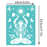 Globleland Self-Adhesive Silk Screen Printing Stencil, for Painting on Wood, DIY Decoration T-Shirt Fabric, Turquoise, Goddess Pattern, 195x140mm