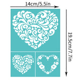 Globleland Self-Adhesive Silk Screen Printing Stencil, for Painting on Wood, DIY Decoration T-Shirt Fabric, Turquoise, Valentine's day Themed Pattern, 195x140mm