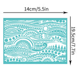 Globleland Self-Adhesive Silk Screen Printing Stencil, for Painting on Wood, DIY Decoration T-Shirt Fabric, Turquoise, Ocean Themed Pattern, 195x140mm