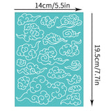 Globleland Self-Adhesive Silk Screen Printing Stencil, for Painting on Wood, DIY Decoration T-Shirt Fabric, Turquoise, Cloud Pattern, 195x140mm
