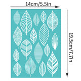 Globleland Self-Adhesive Silk Screen Printing Stencil, for Painting on Wood, DIY Decoration T-Shirt Fabric, Turquoise, Leaf Pattern, 195x140mm