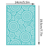 Globleland Self-Adhesive Silk Screen Printing Stencil, for Painting on Wood, DIY Decoration T-Shirt Fabric, Turquoise, Round Pattern, 195x140mm