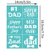 Globleland Self-Adhesive Silk Screen Printing Stencil, for Painting on Wood, DIY Decoration T-Shirt Fabric, Turquoise, Father's Day Themed Pattern, 195x140mm