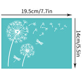 Globleland Self-Adhesive Silk Screen Printing Stencil, for Painting on Wood, DIY Decoration T-Shirt Fabric, Turquoise, Dandelion Pattern, 195x140mm