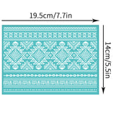 Globleland Self-Adhesive Silk Screen Printing Stencil, for Painting on Wood, DIY Decoration T-Shirt Fabric, Turquoise, Tribal Theme Pattern, 195x140mm