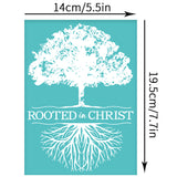 Globleland Self-Adhesive Silk Screen Printing Stencil, for Painting on Wood, DIY Decoration T-Shirt Fabric, Turquoise, Tree Pattern, 195x140mm