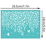 Globleland Self-Adhesive Silk Screen Printing Stencil, for Painting on Wood, DIY Decoration T-Shirt Fabric, Turquoise, Bird Pattern, 195x140mm