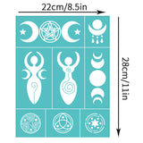 Globleland Self-Adhesive Silk Screen Printing Stencil, for Painting on Wood, DIY Decoration T-Shirt Fabric, Turquoise, Goddess Pattern, 220x280mm