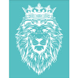 Globleland Self-Adhesive Silk Screen Printing Stencil, for Painting on Wood, DIY Decoration T-Shirt Fabric, Turquoise, Lion Pattern, 220x280mm